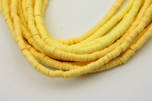 5mm vinyl Heishi beads yellow polymer clay beads
